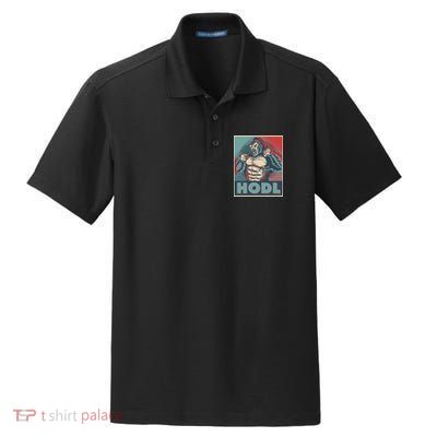 Vintage Vote HODL Crypto Currency Gorilla Ape Dry Zone Grid Polo
