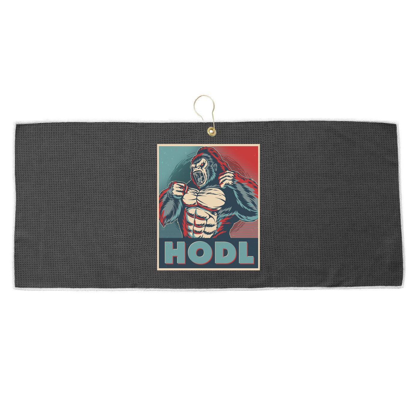 Vintage Vote HODL Crypto Currency Gorilla Ape Large Microfiber Waffle Golf Towel