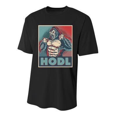 Vintage Vote HODL Crypto Currency Gorilla Ape Youth Performance Sprint T-Shirt