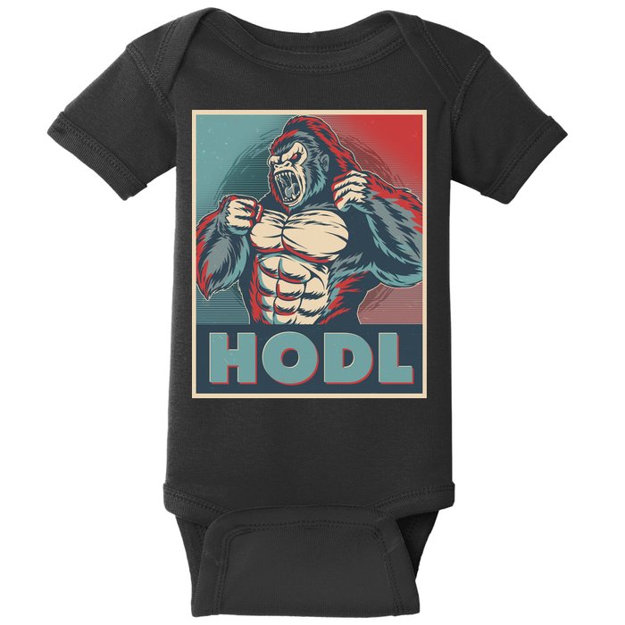 Vintage Vote HODL Crypto Currency Gorilla Ape Baby Bodysuit