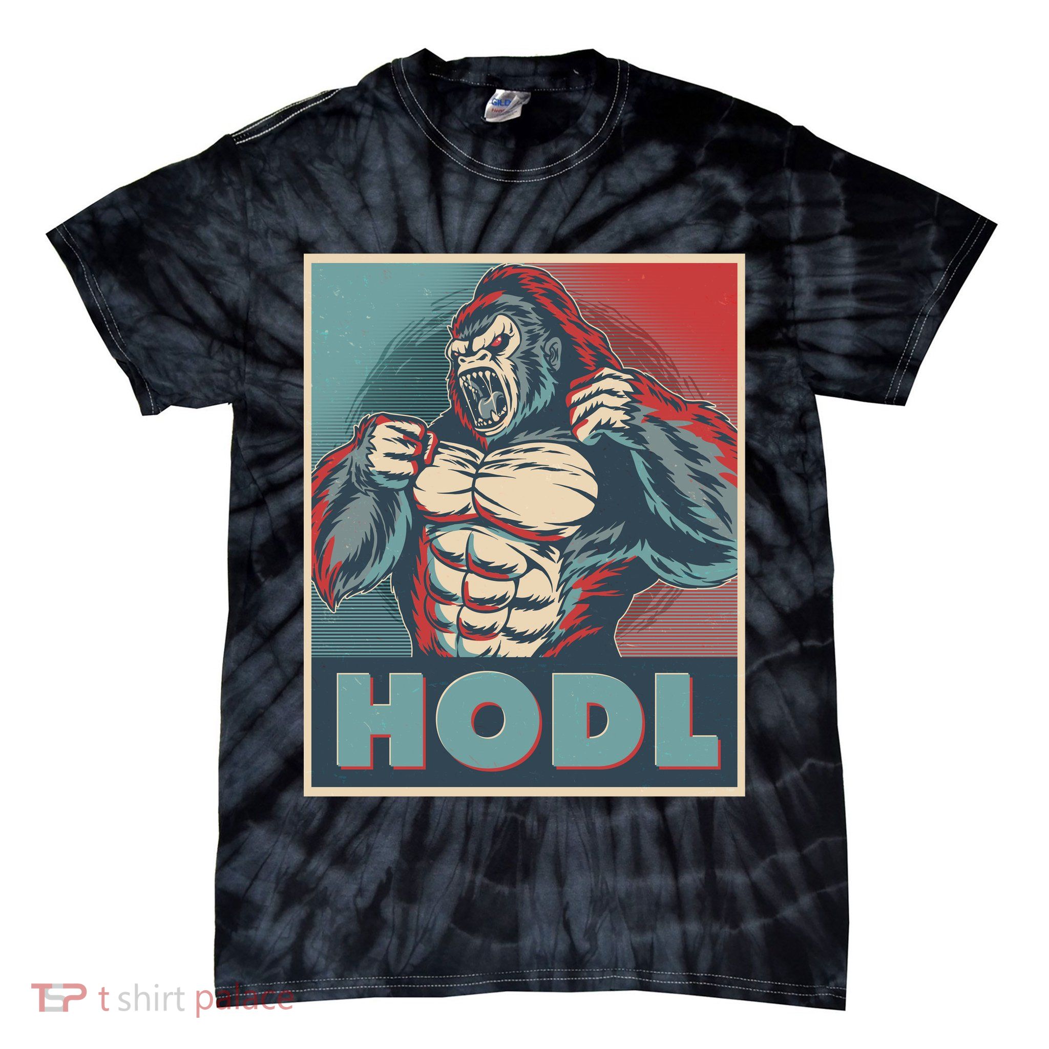 Vintage Vote HODL Crypto Currency Gorilla Ape Tie-Dye T-Shirt