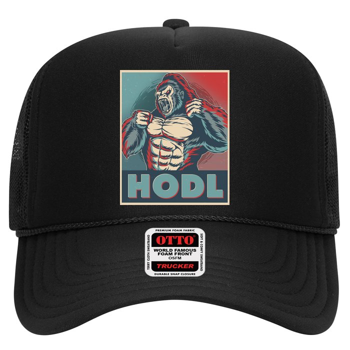 Vintage Vote HODL Crypto Currency Gorilla Ape Trucker Hat