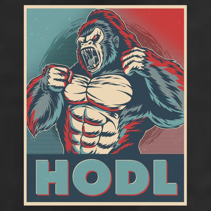Vintage Vote HODL Crypto Currency Gorilla Ape Trucker Hat