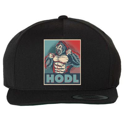 Vintage Vote HODL Crypto Currency Gorilla Ape Wool Snapback Cap