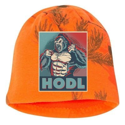 Vintage Vote HODL Crypto Currency Gorilla Ape Kati - Camo Knit Beanie