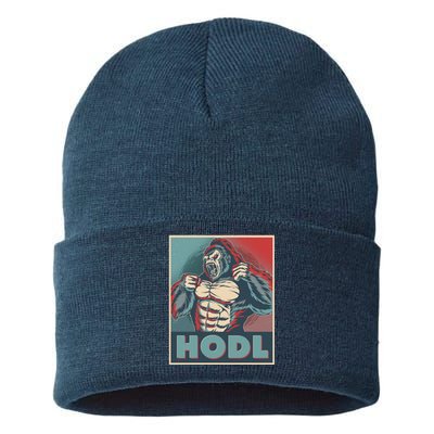 Vintage Vote HODL Crypto Currency Gorilla Ape Sustainable Knit Beanie