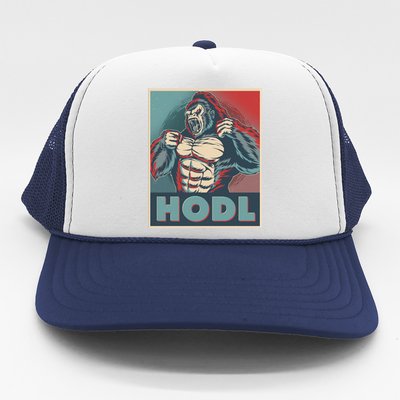 Vintage Vote HODL Crypto Currency Gorilla Ape Trucker Hat