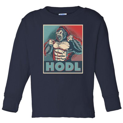 Vintage Vote HODL Crypto Currency Gorilla Ape Toddler Long Sleeve Shirt