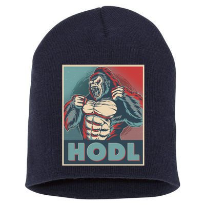 Vintage Vote HODL Crypto Currency Gorilla Ape Short Acrylic Beanie