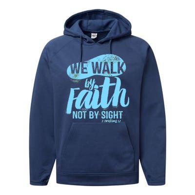 Vintage Walk By Faith Not By Sight Performance Fleece Hoodie