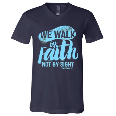 Vintage Walk By Faith Not By Sight V-Neck T-Shirt