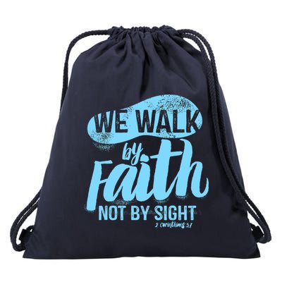 Vintage Walk By Faith Not By Sight Drawstring Bag