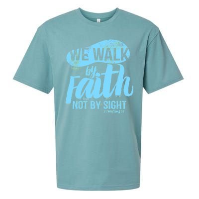 Vintage Walk By Faith Not By Sight Sueded Cloud Jersey T-Shirt