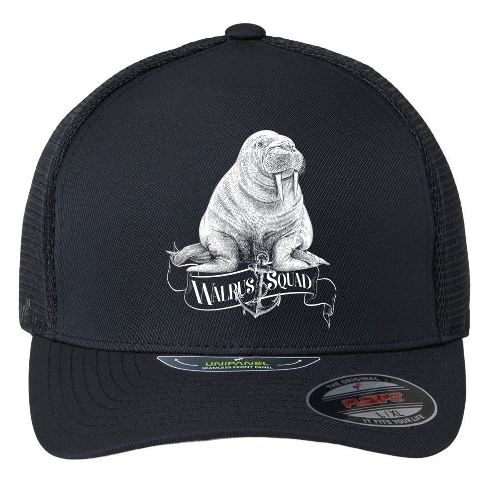 Vintage Walrus Squad Flexfit Unipanel Trucker Cap