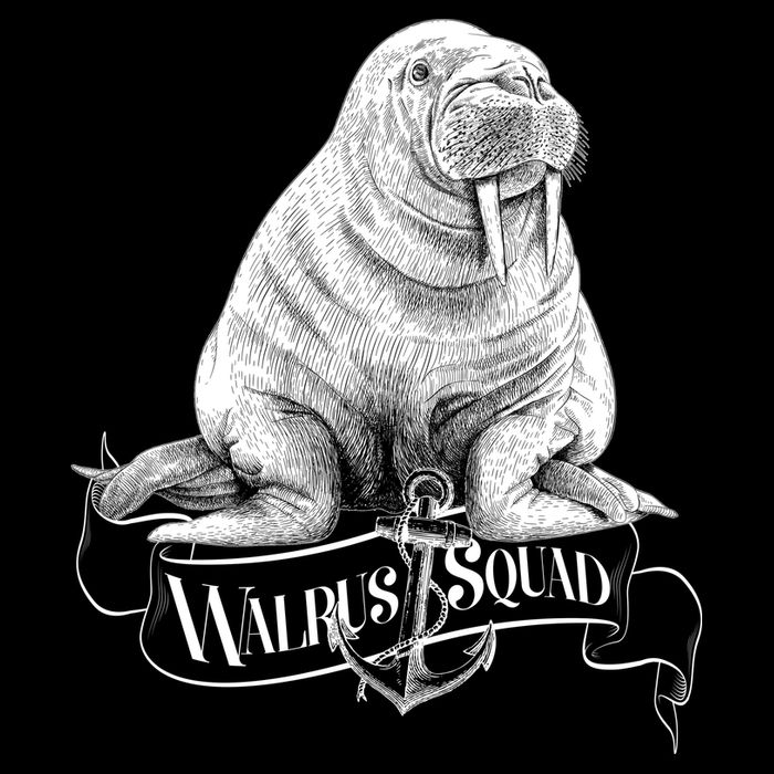 Vintage Walrus Squad Flat Bill Trucker Hat