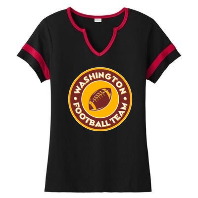 Vintage Washington Football Team Logo Emblem Ladies Halftime Notch Neck Tee