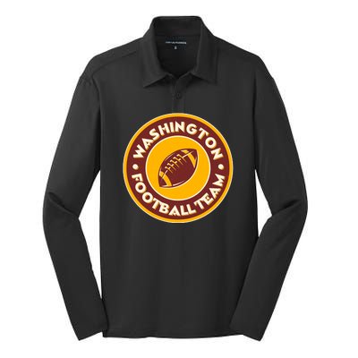 Vintage Washington Football Team Logo Emblem Silk Touch Performance Long Sleeve Polo