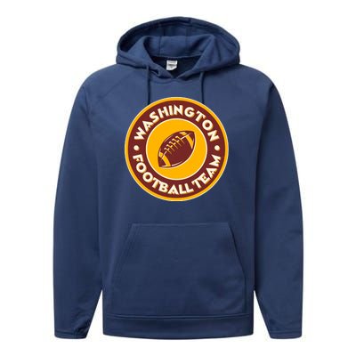 Vintage Washington Football Team Logo Emblem Performance Fleece Hoodie