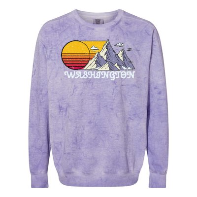 Vintage Washington State Retro Colorblast Crewneck Sweatshirt