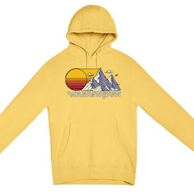 Vintage Washington State Retro Premium Pullover Hoodie