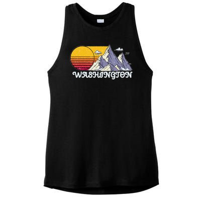 Vintage Washington State Retro Ladies PosiCharge Tri-Blend Wicking Tank