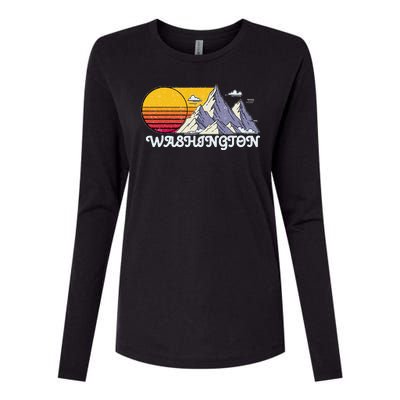 Vintage Washington State Retro Womens Cotton Relaxed Long Sleeve T-Shirt