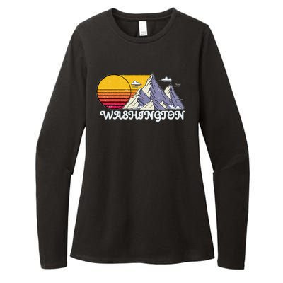 Vintage Washington State Retro Womens CVC Long Sleeve Shirt