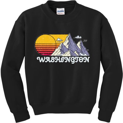 Vintage Washington State Retro Kids Sweatshirt