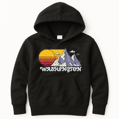 Vintage Washington State Retro Kids Hoodie