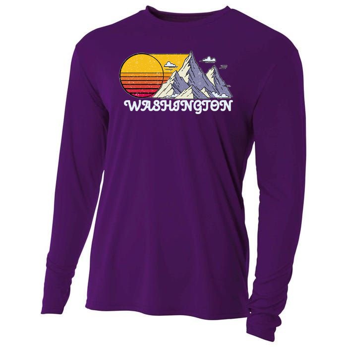 Vintage Washington State Retro Cooling Performance Long Sleeve Crew