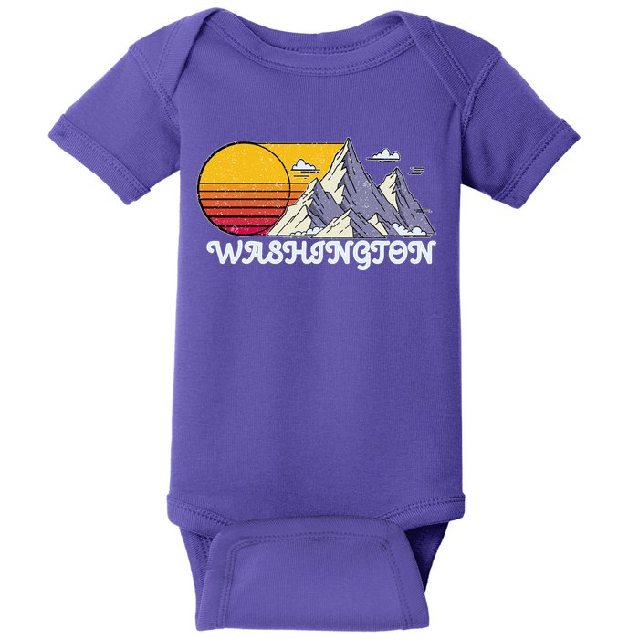 Vintage Washington State Retro Baby Bodysuit
