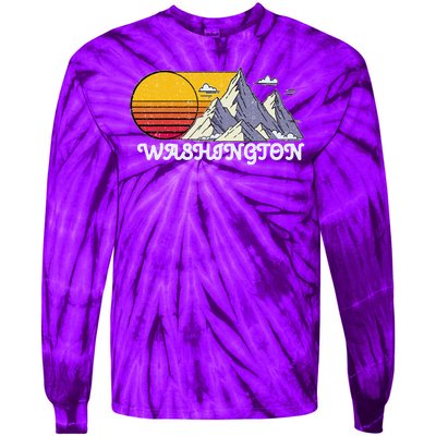 Vintage Washington State Retro Tie-Dye Long Sleeve Shirt