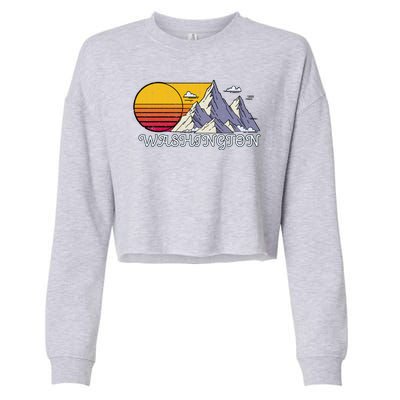 Vintage Washington State Retro Cropped Pullover Crew