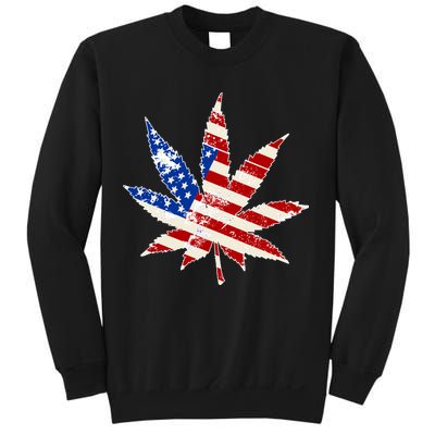 Vintage Weed American Flag 420 Sweatshirt