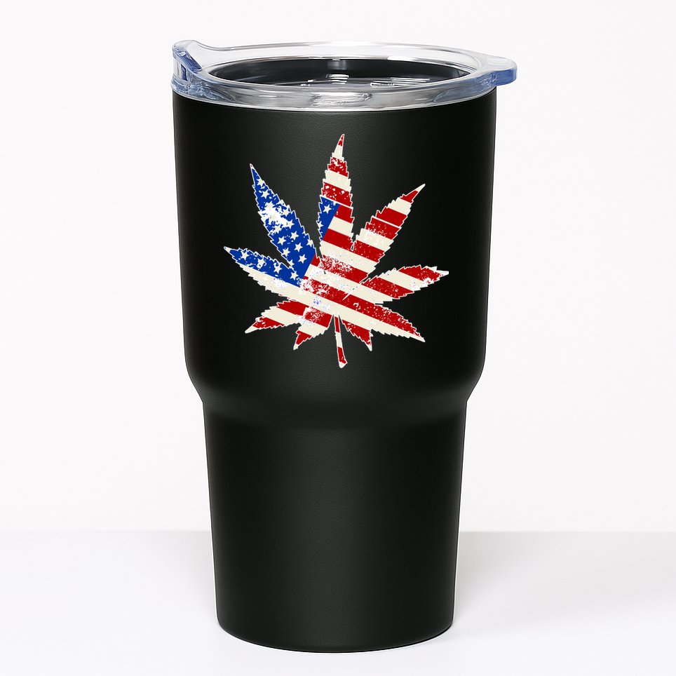 Vintage Weed American Flag 420 Tumbler