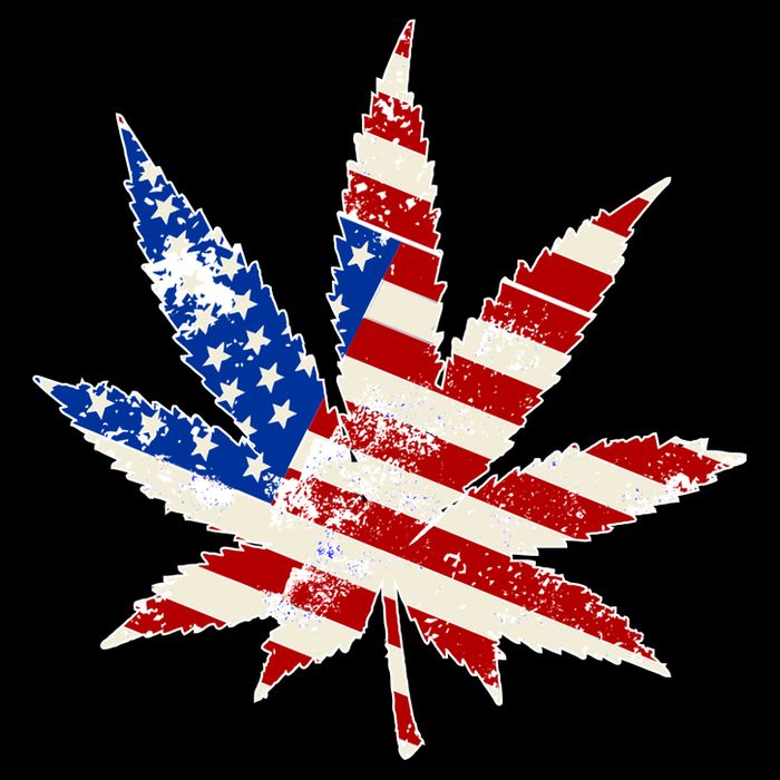 Vintage Weed American Flag 420 Poster