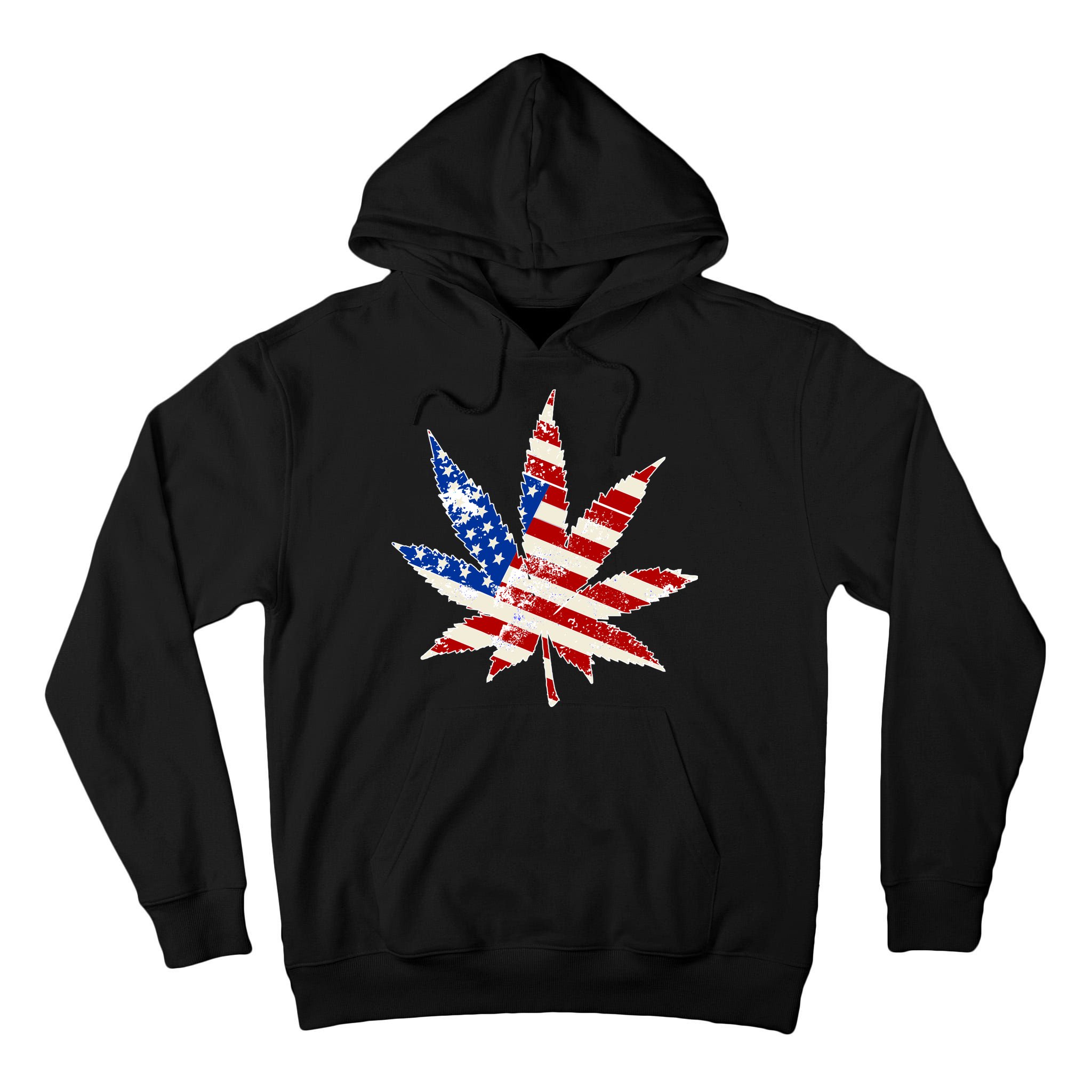 Vintage Weed American Flag 420 Tall Hoodie