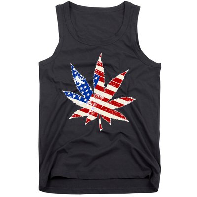 Vintage Weed American Flag 420 Tank Top