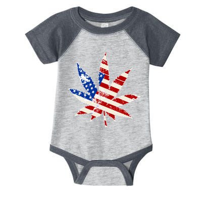 Vintage Weed American Flag 420 Infant Baby Jersey Bodysuit