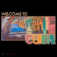 Vintage Welcome To Cuba Travel Poster Banner Flatbill Hat