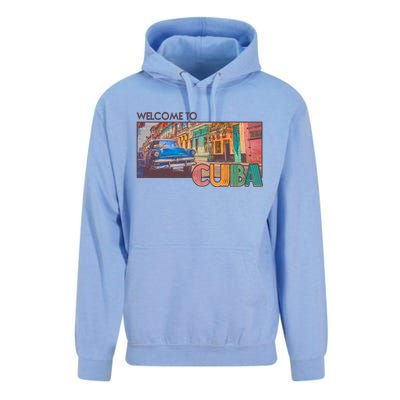 Vintage Welcome To Cuba Travel Poster Banner Unisex Surf Hoodie