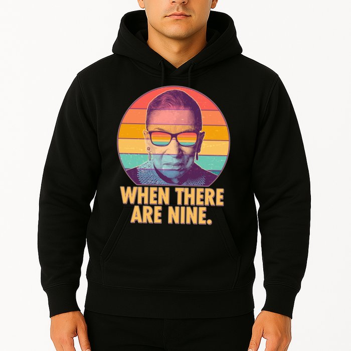 Vintage When There Are Nine Ruth Bader Ginsburg Tribute Hoodie