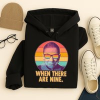 Vintage When There Are Nine Ruth Bader Ginsburg Tribute Hoodie