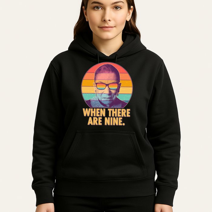 Vintage When There Are Nine Ruth Bader Ginsburg Tribute Hoodie