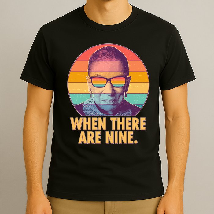 Vintage When There Are Nine Ruth Bader Ginsburg Tribute T-Shirt