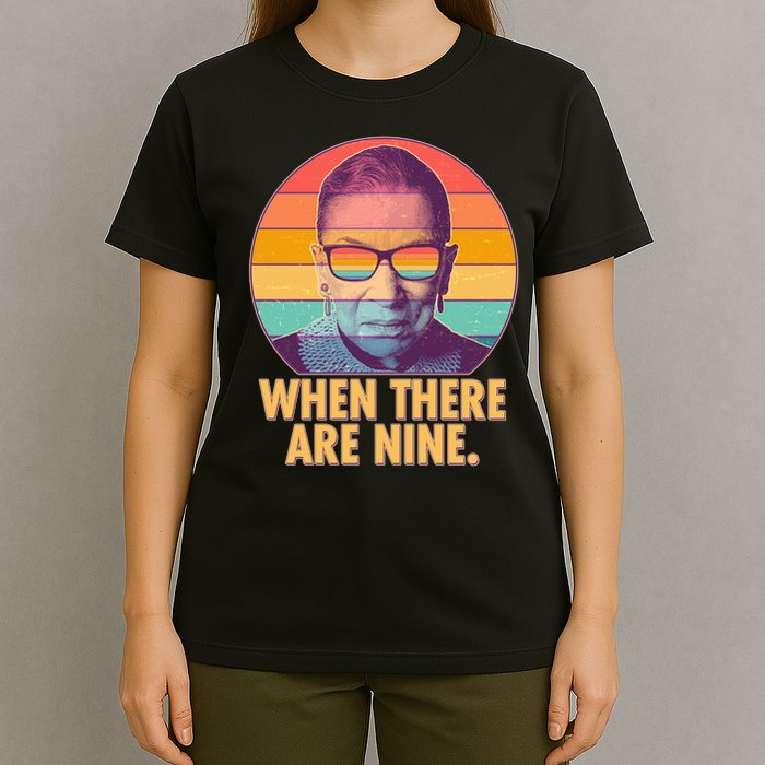 Vintage When There Are Nine Ruth Bader Ginsburg Tribute T-Shirt