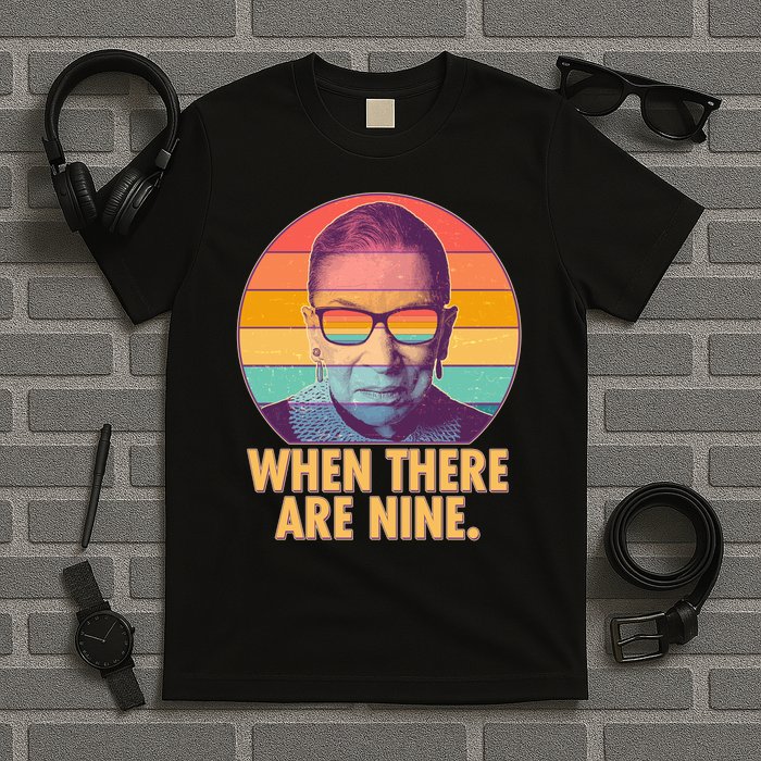 Vintage When There Are Nine Ruth Bader Ginsburg Tribute T-Shirt