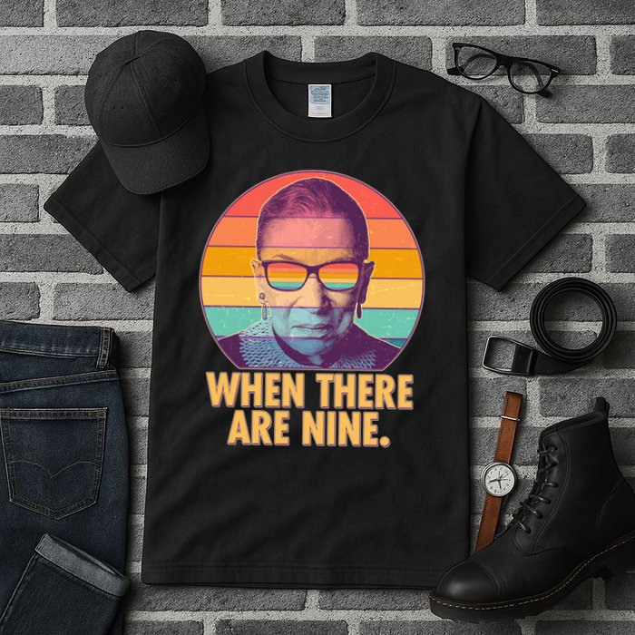 Vintage When There Are Nine Ruth Bader Ginsburg Tribute Tall T-Shirt