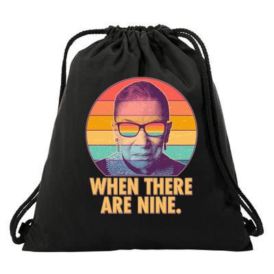 Vintage When There Are Nine Ruth Bader Ginsburg Tribute Drawstring Bag