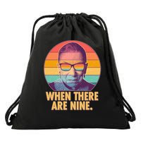 Vintage When There Are Nine Ruth Bader Ginsburg Tribute Drawstring Bag